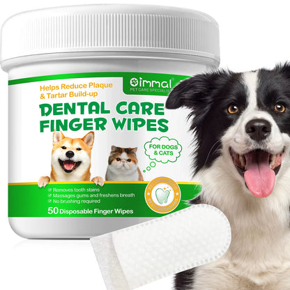 Oimmal Private Label Pet Supplies Dental Wipes Dogs Cats Oral Care Teeth Cleaning Wet Finger Wipes
