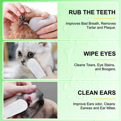 Oimmal Private Label Pet Supplies Dental Wipes Dogs Cats Oral Care Teeth Cleaning Wet Finger Wipes