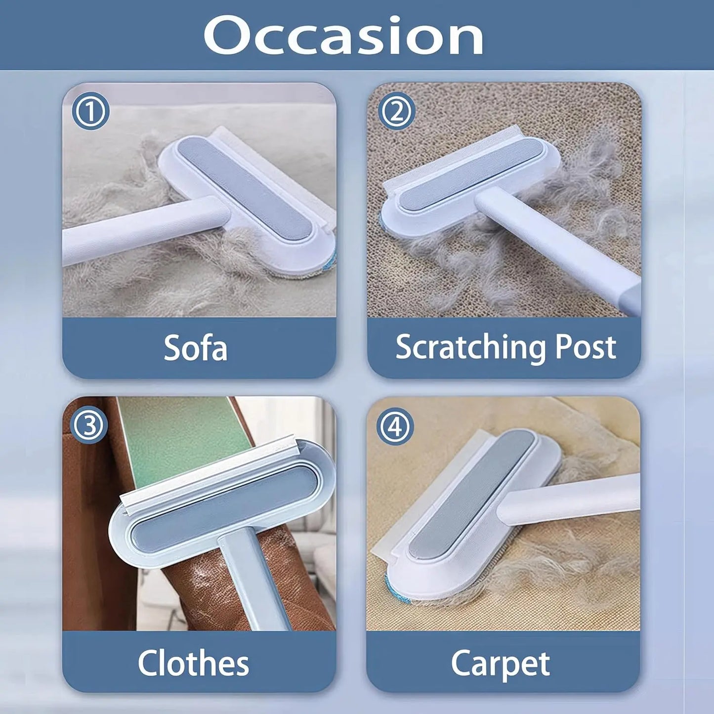 Pet Hair Removal Tool 4-In-1 Hair Removal Furniture Cat Hair Remover for Couch-Pet Hair Removal Car Clothe Furniture Carpet Bed