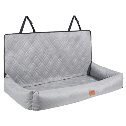Waterproof Dog Booster Seat PP Cotton Filled Car Seat with Clip-On Safety Leash for under 100 Lbs Rear Row Pet Car Bed