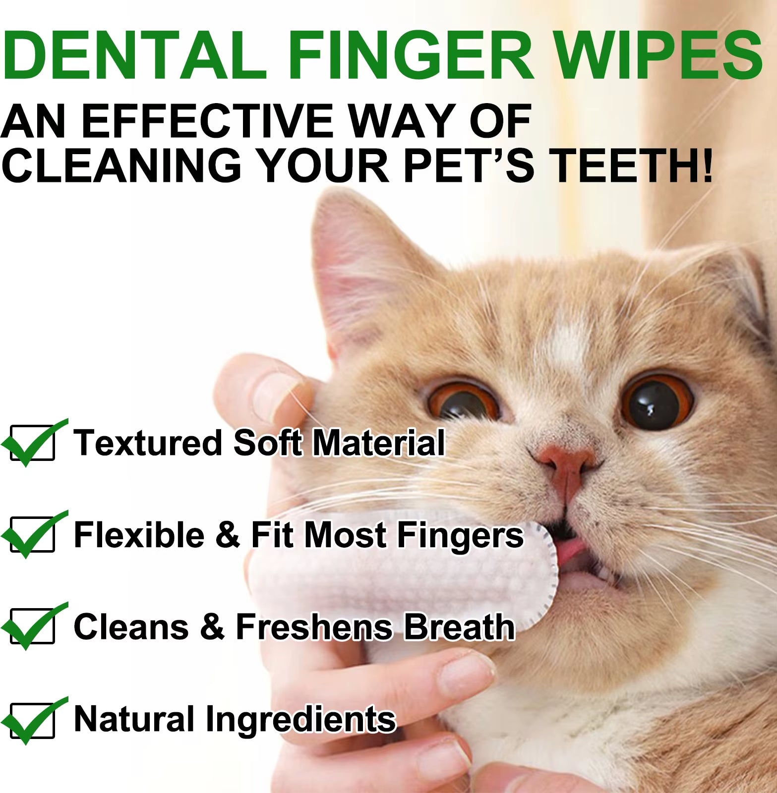 Oimmal Private Label Pet Supplies Dental Wipes Dogs Cats Oral Care Teeth Cleaning Wet Finger Wipes
